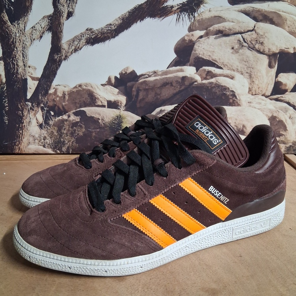 Adidas Busenitz Mens Burgundy Orange Suede Skate Shoes Sneakers Size 12 G48057